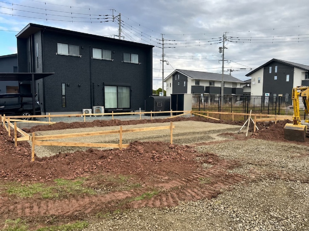 K様邸、ついに着工！基礎づくりの最初の大切な一歩です。
