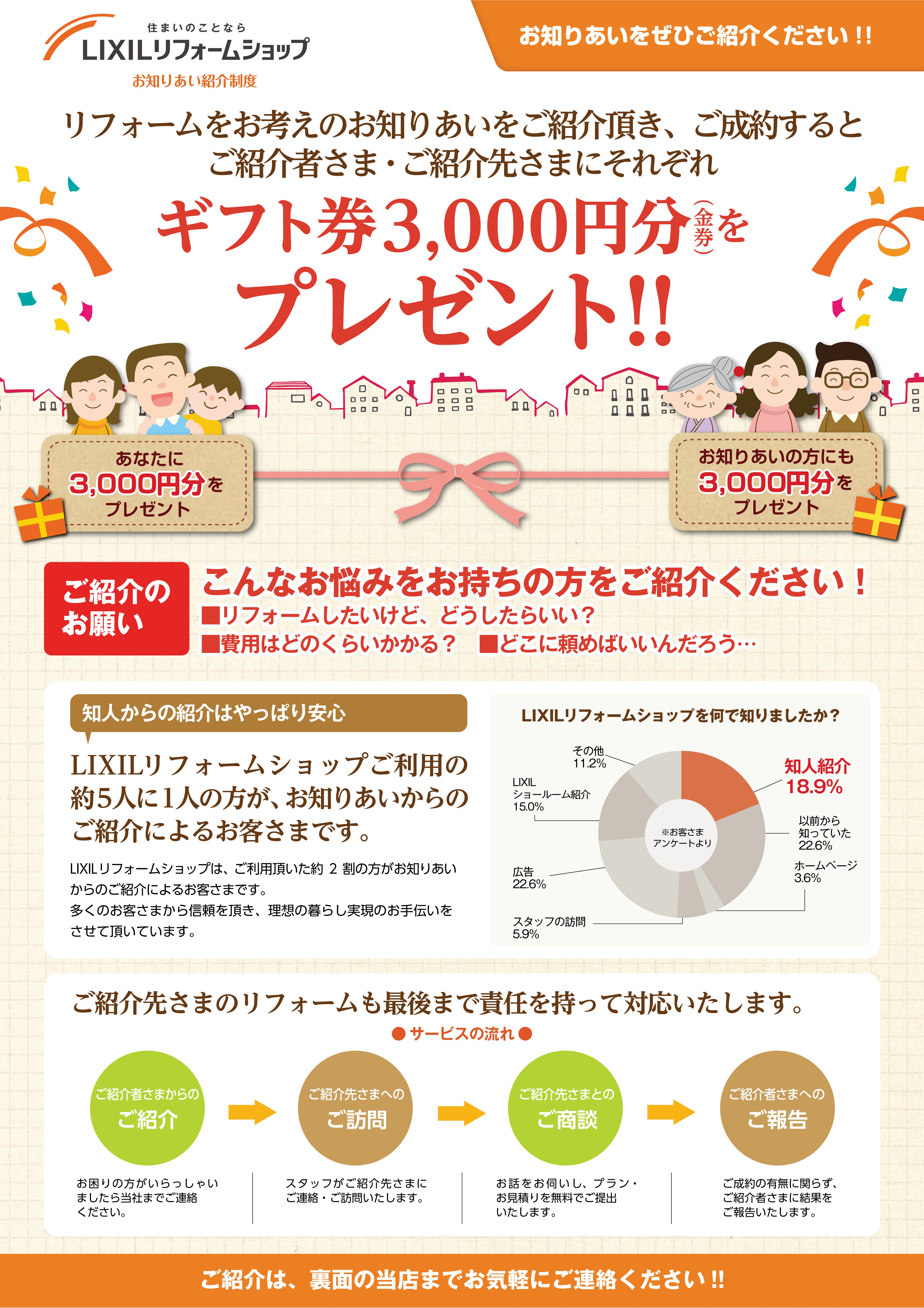 お知り合い紹介チラシ 表面